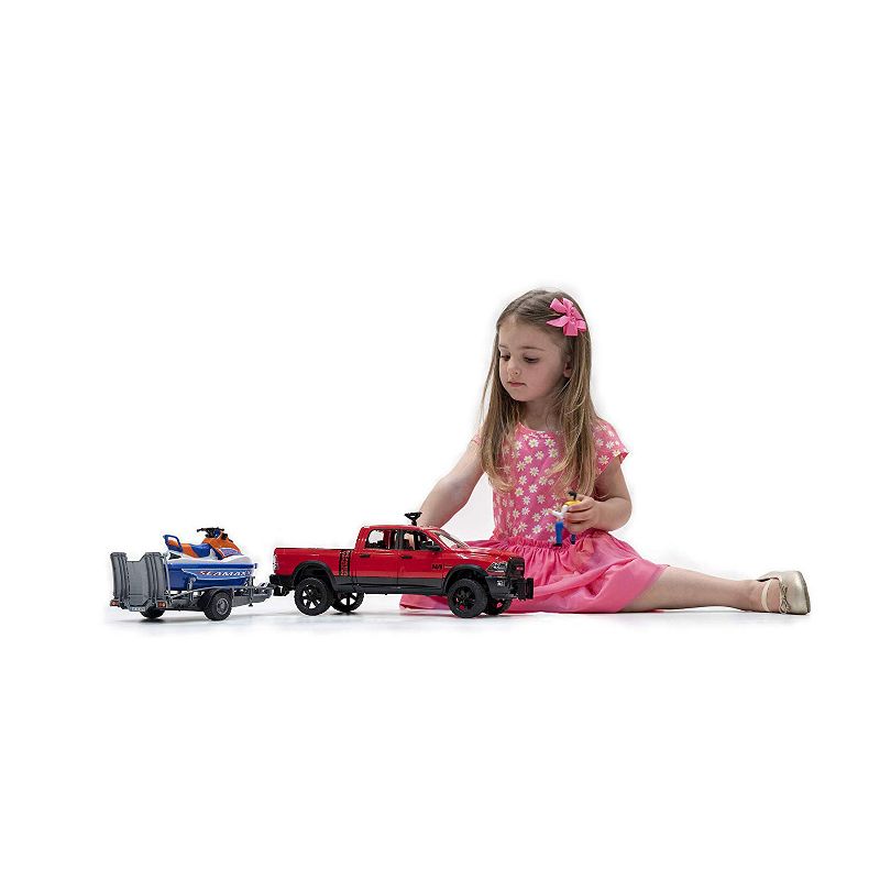 Bruder Ram 2500 Power Wagon with Trailer and Personal Water Craft with Driver