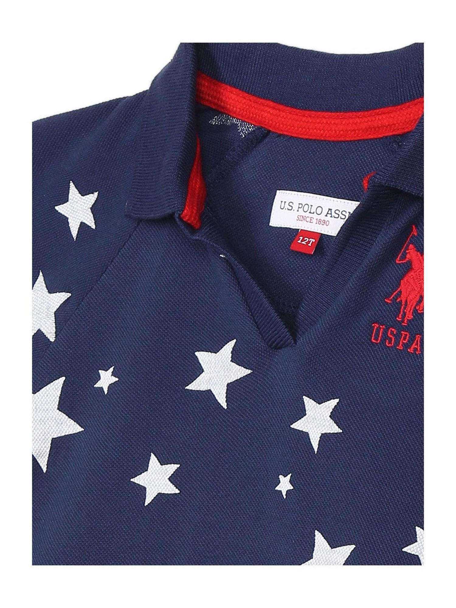 U.S. Polo Assn. Kids Navy Printed Polo Dress