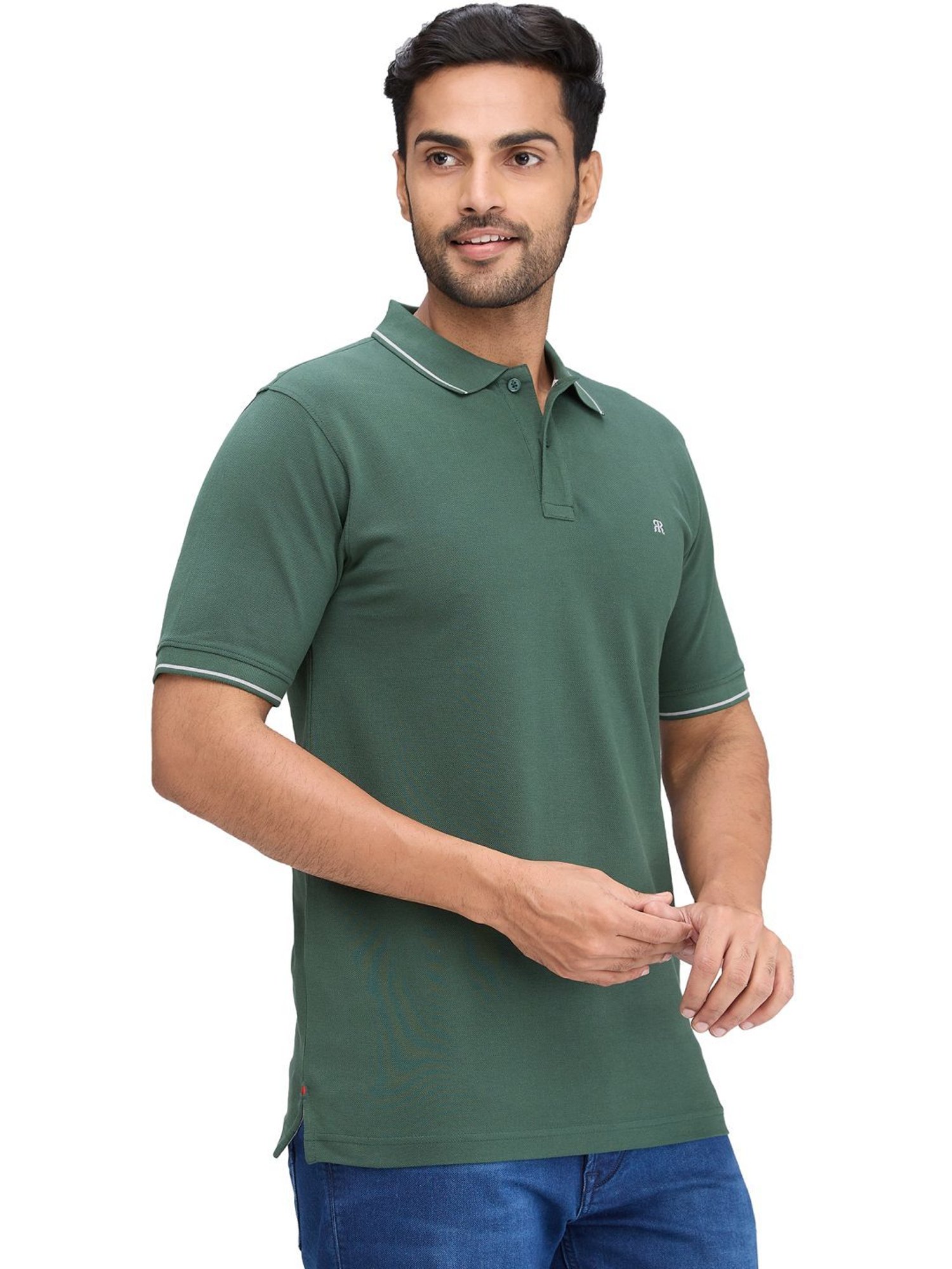 Raymond Green Slim Fit Polo T-Shirt