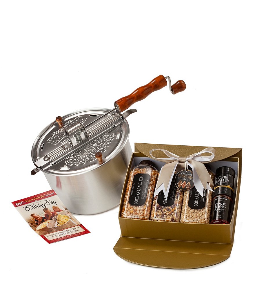 Wabash Valley Farms Stainless Steel Whirley-Pop Popcorn with Sip & Snack Set