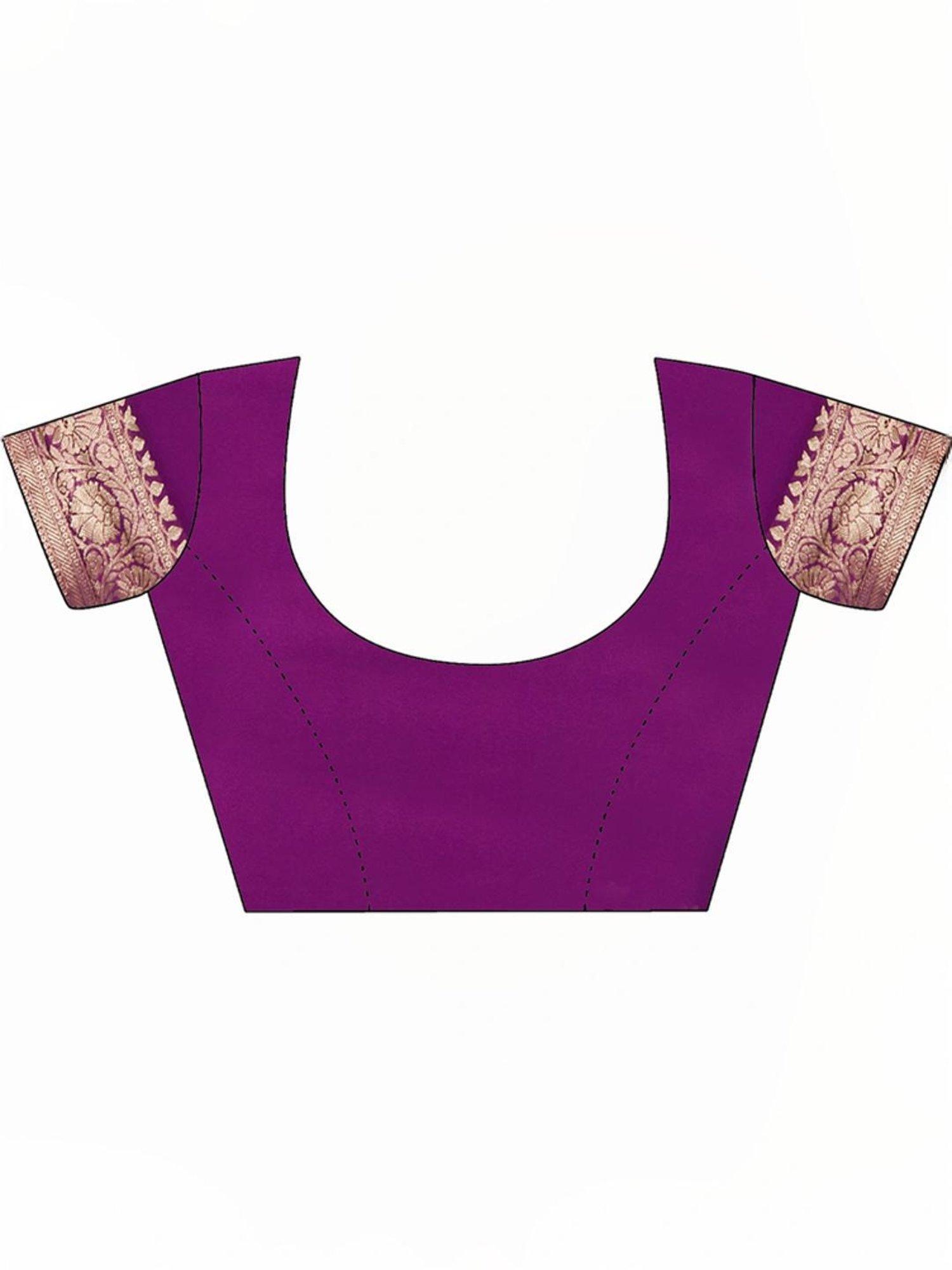 Satrani Purple Woven Saree With Unstitched Blouse