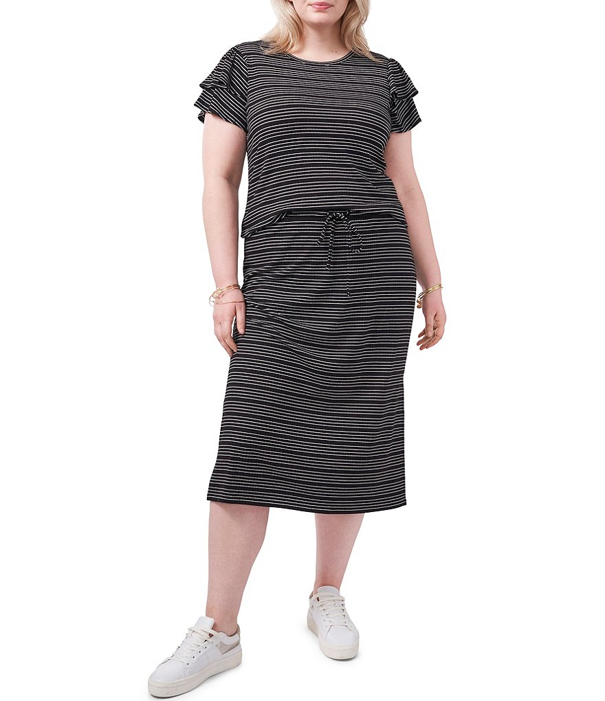 Intro Plus Size Activeease Drawstring Faux Wrap Skort