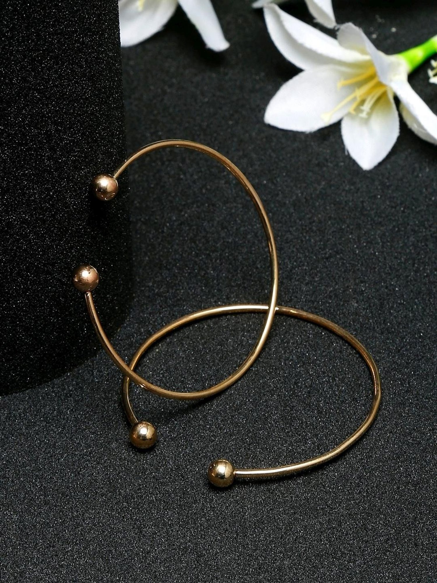 YouBella Jewellery Gold-Plated Flexible fit Bracelet - Set of 2