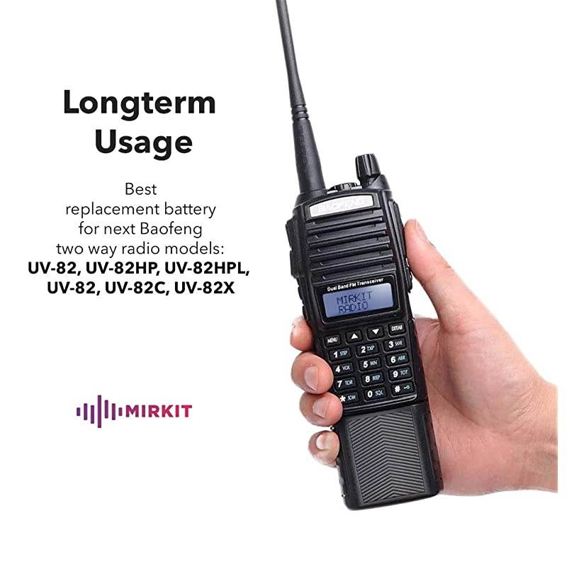 Baofeng Battery BL8 3800mAh with Baofeng USB Charger Cable Compatible with Baofeng UV82HP UV 82 MK35 UV 82HP UV 82C Baofeng UV82 Battery and UV82 Charger by  Radio USA Warranty