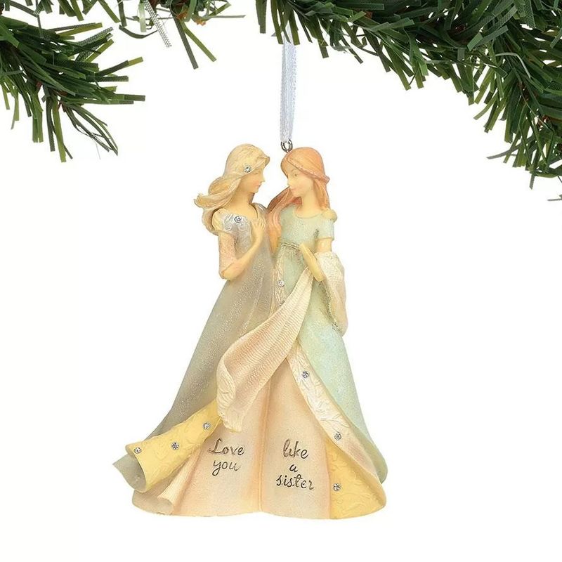Foundations 4.5" Like A Sister Angel Ornament Love You  -  Tree Ornaments