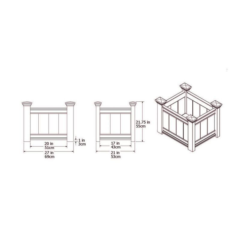 Barcelona Rectangular Planter Box - White - Vita