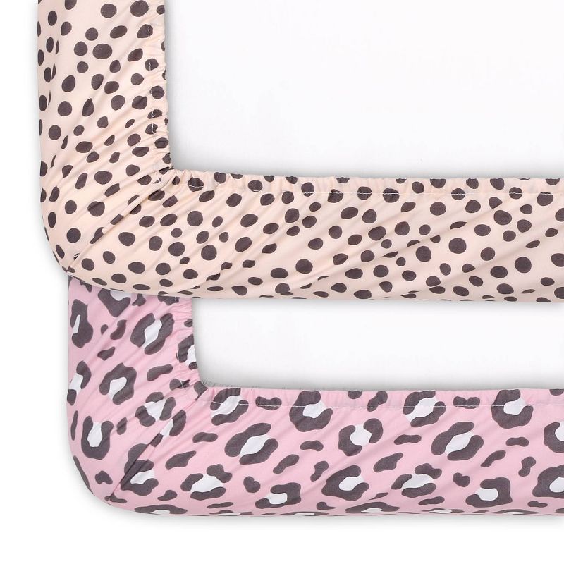 The Peanutshell Fitted Crib Sheets - Animal Print 2pk