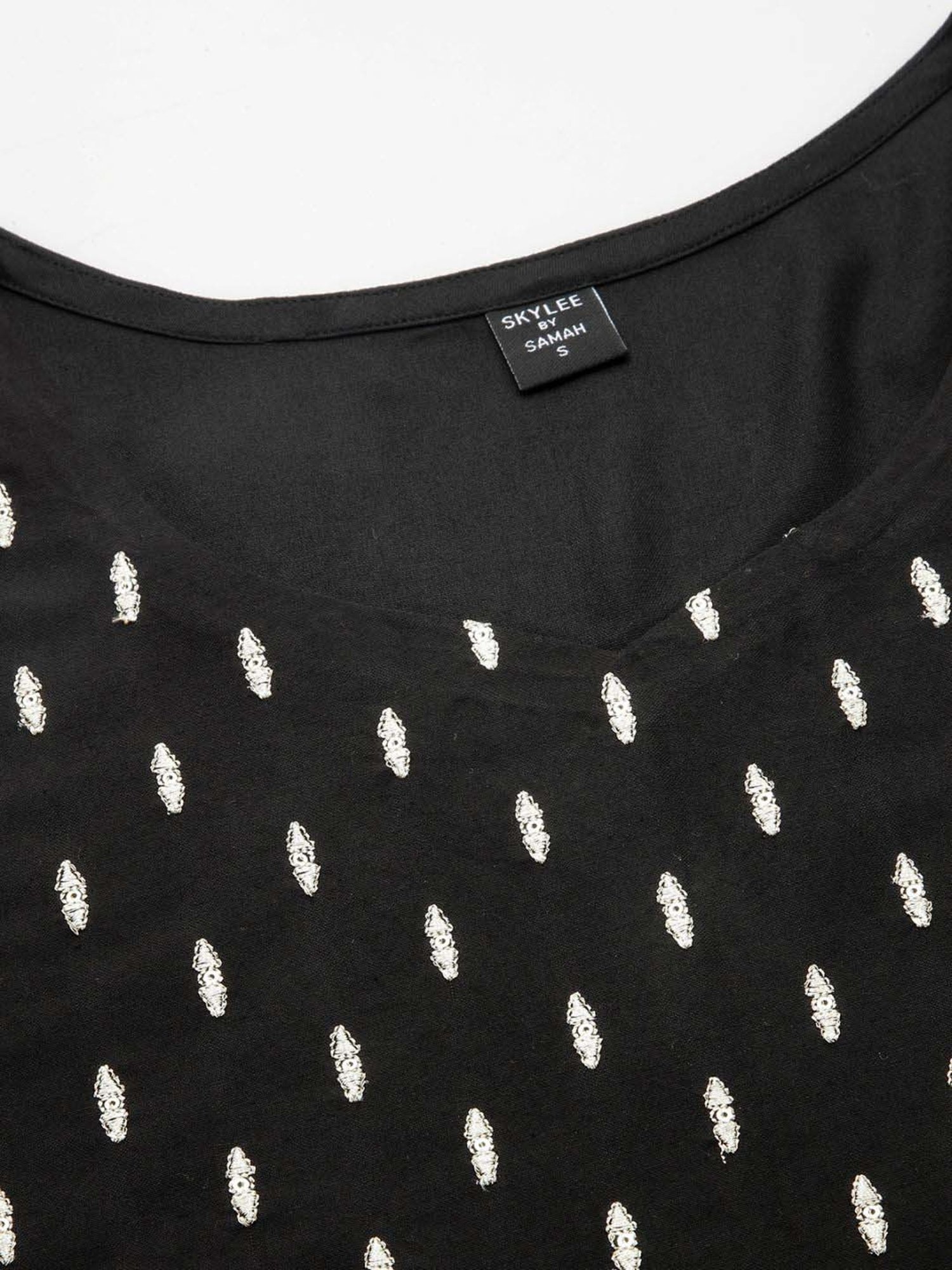 Skylee Black Embroidered Kurta Salwar Set With Dupatta