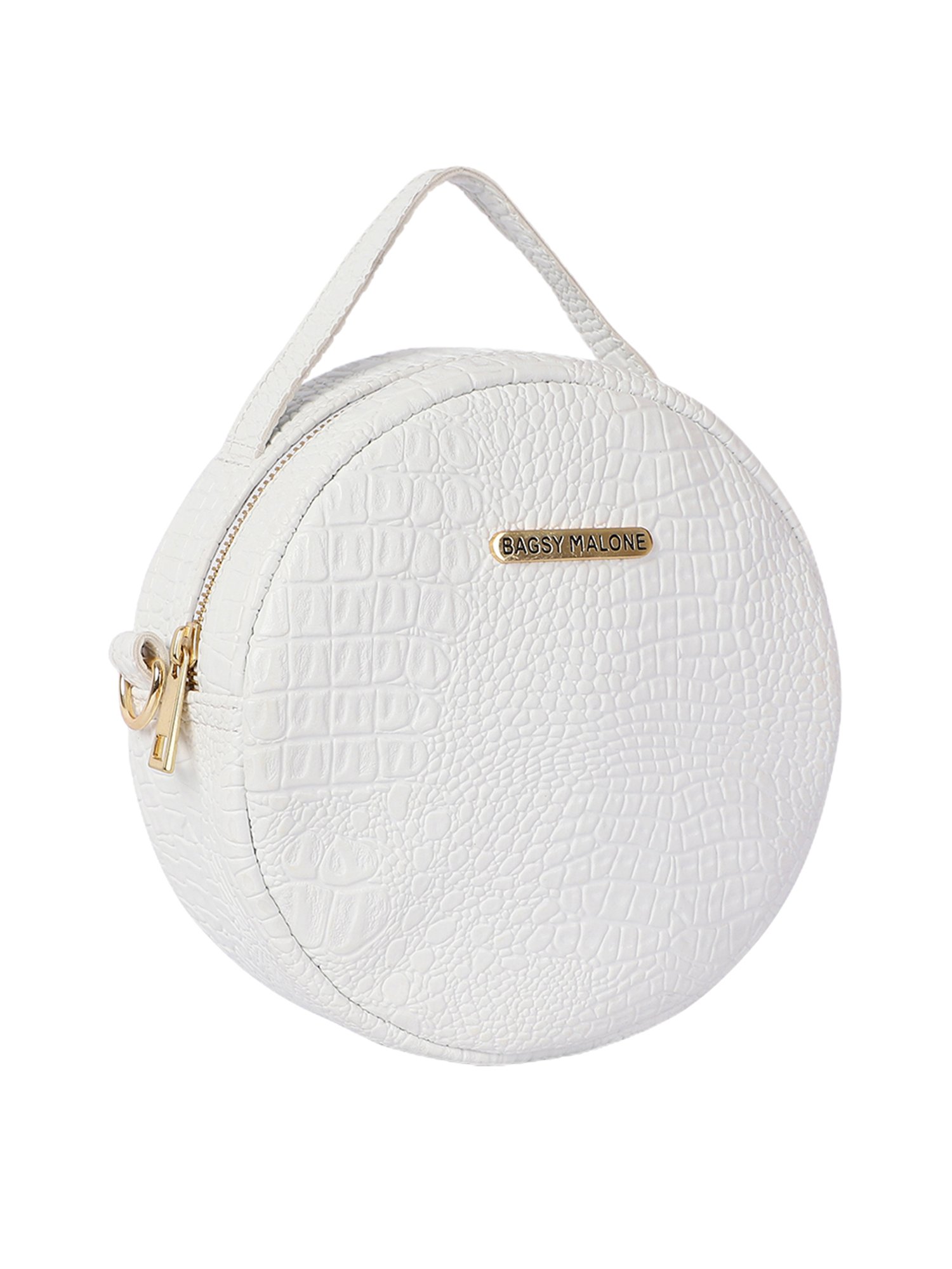 Bagsy Malone Croco White Animal Effect Medium Handbag