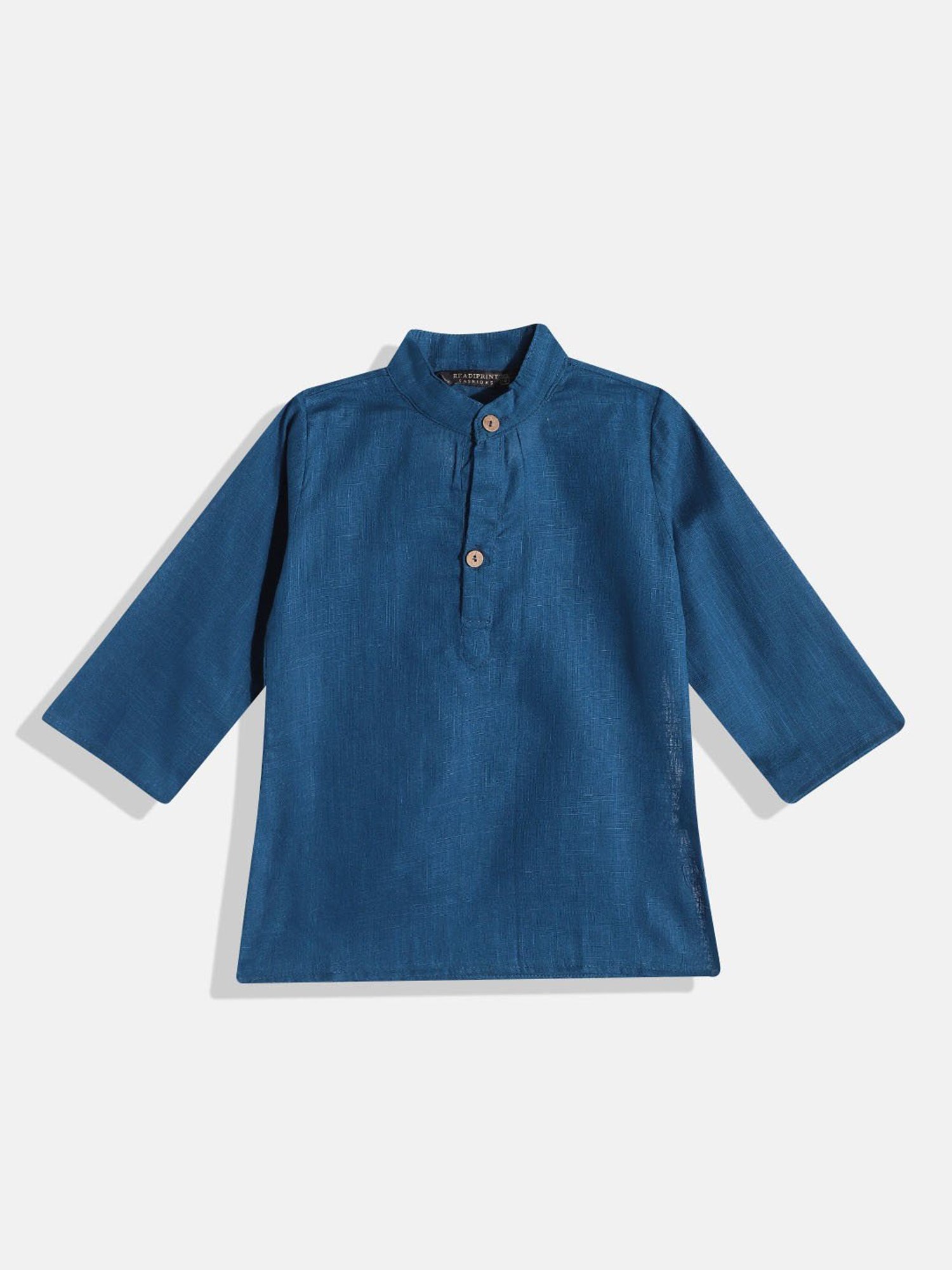 READIPRINT FASHIONS Kids Dark Blue Printed Full Sleeves Kurta, Nehru Jacket with Pyjamas