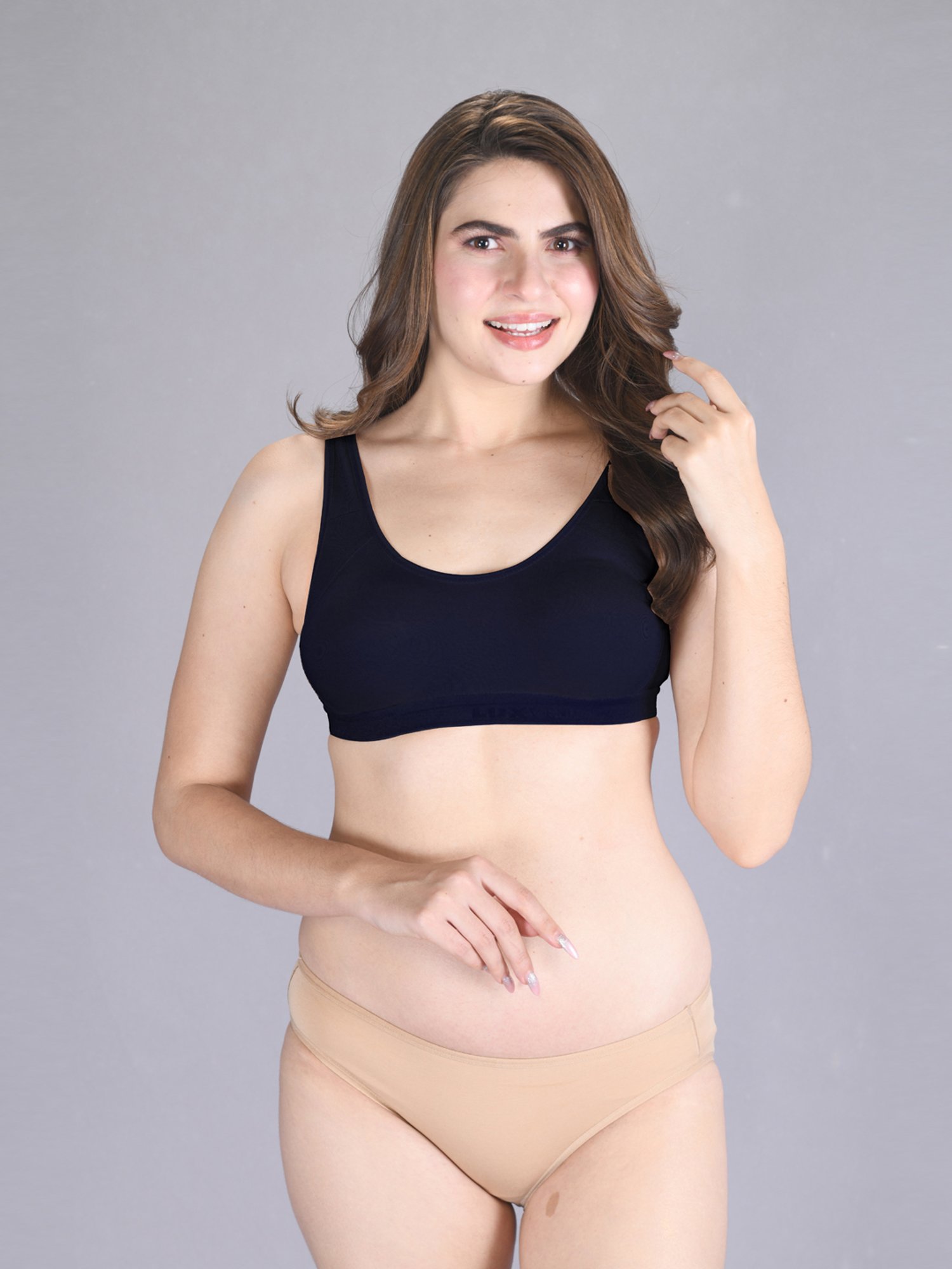 Lux Venus Navy Full Coverage Non-Wired Sports Bra