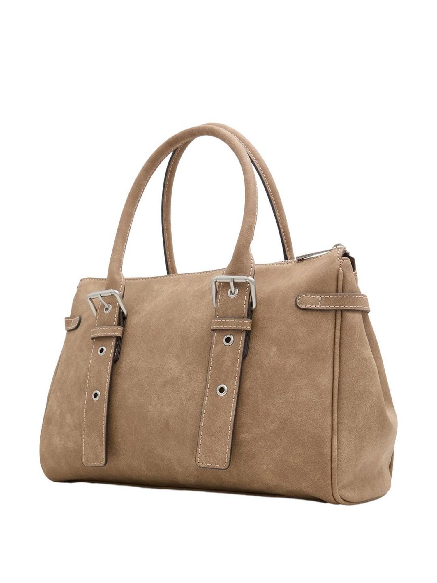 Call It Spring Beige Solid Large Satchel Handbag