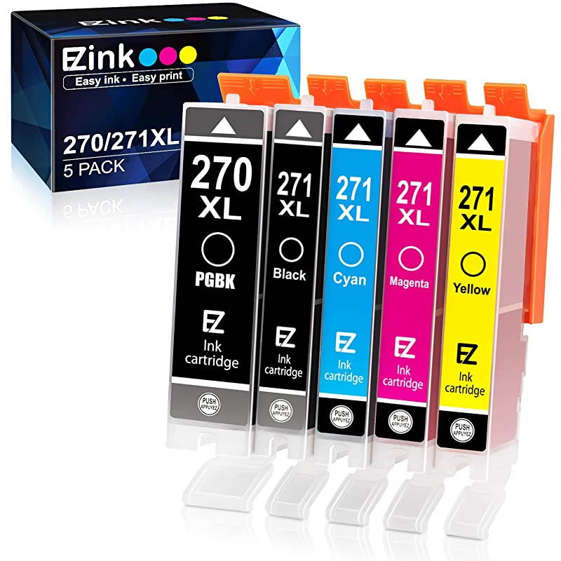 TM Compatible Ink Cartridge Replacement for Canon PGI270XL CLI271XL PGI 270 XL CLI 271 XL to use with PIXMA MG6820 MG5720 1 Large Black1 Small Black1 Cyan1 Magenta1 Yellow 5 Pack