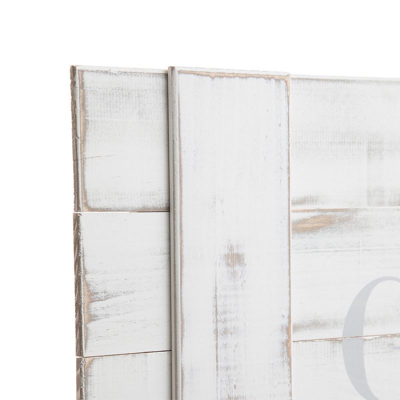 16"x40" Distressed Gather Wood Plank Wall Art White - Patton Wall Decor