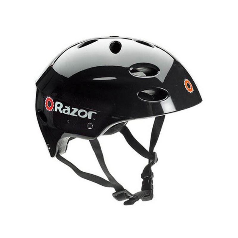 Razor A3 Folding Portable Kick Push Scooter with Helmet, Elbow & Knee Pads, Red