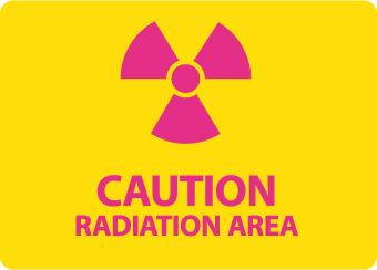 NMC R23AB-(GRAPHIC) CAUTION RADIATION AREA, 10X14, .040 ALUM (1 EACH)
