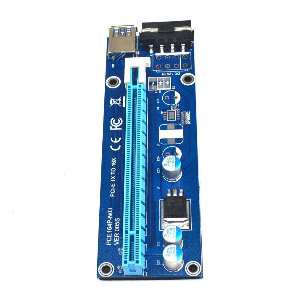 PCI-E PCI Express Riser Card Adapter 1x to 16x USB 3.0 Data Cable SATA 15Pin to 4Pin Power Cable for BTC Miner Machine 30/60cm