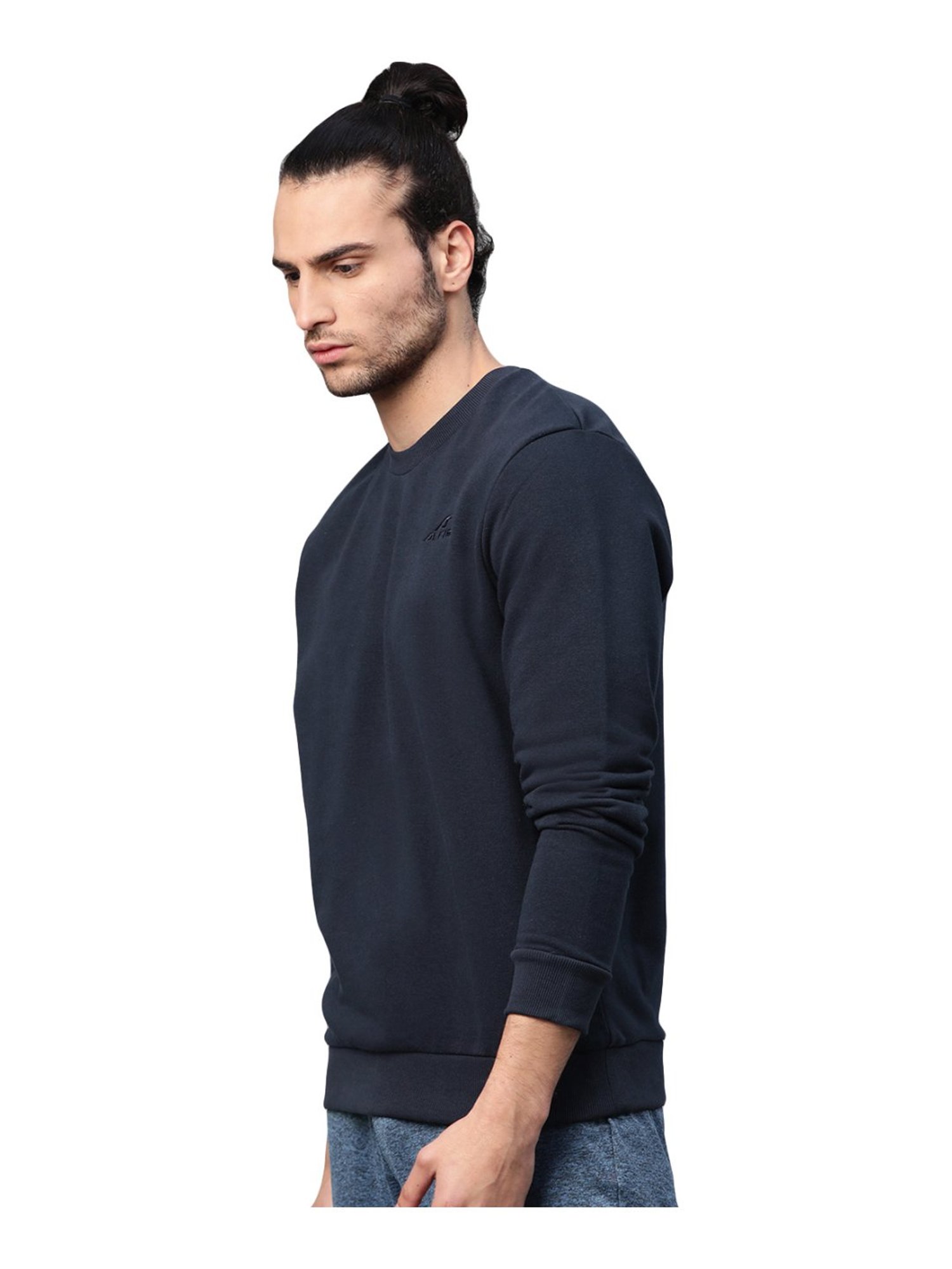 ALCIS Navy Cotton Regular Fit Sweatshirt