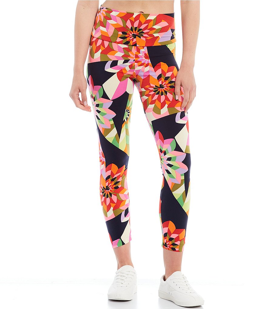 Julie Brown Luca Floral Print Straight Hem Ankle Leggings