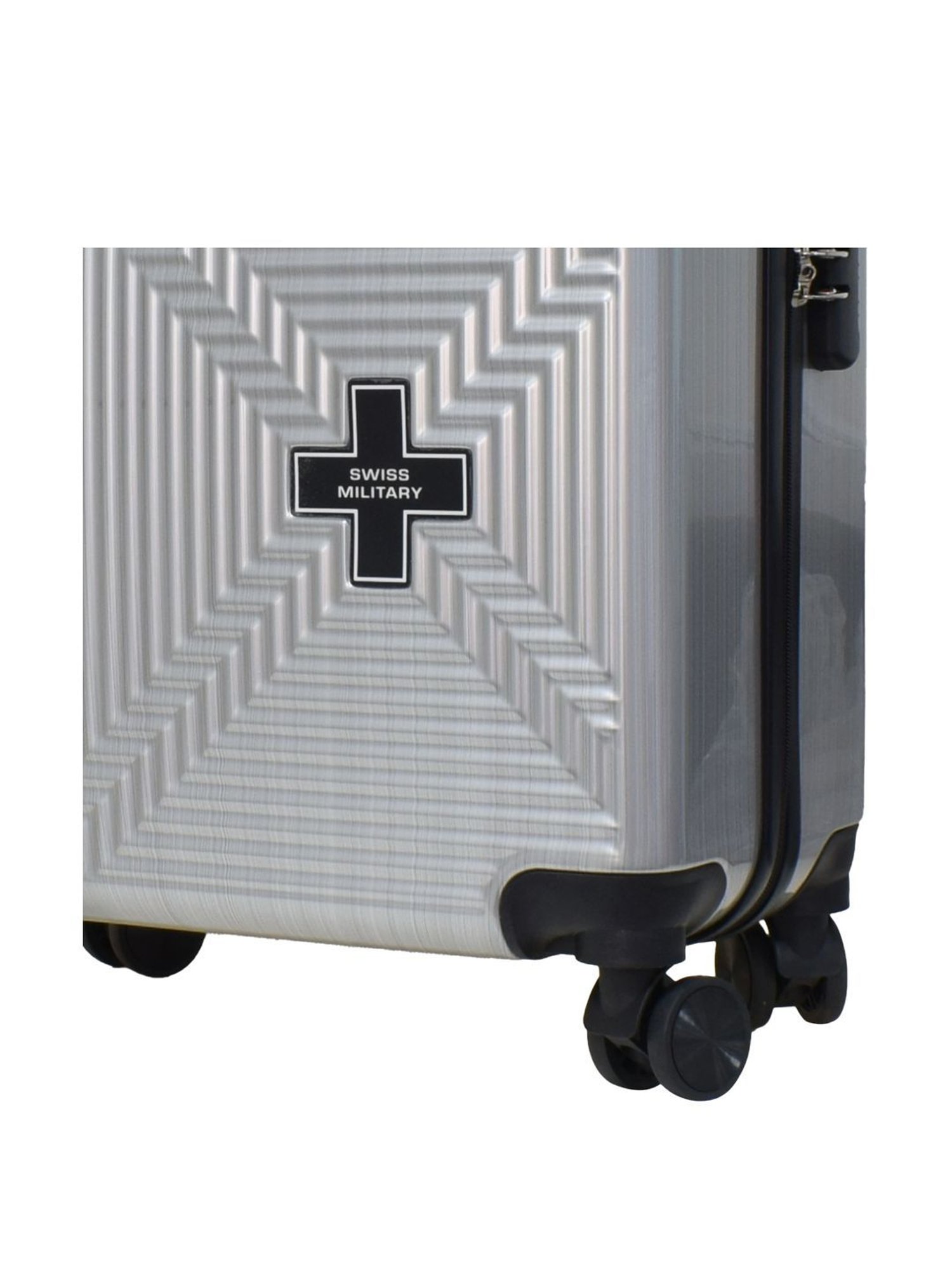 Swiss Military Silver 8 Wheels Small Carry-On Luggage