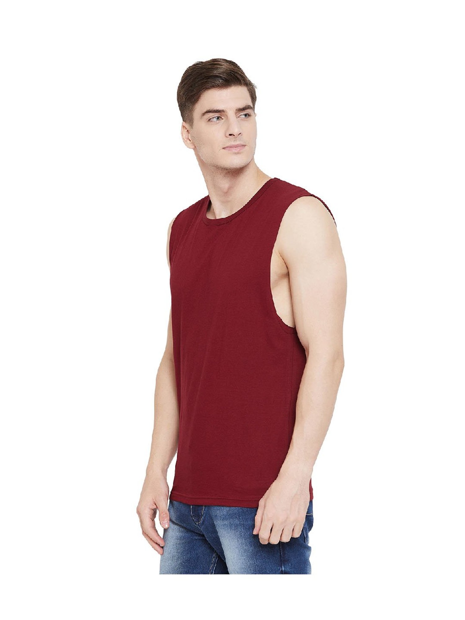 Hypernation Maroon Cotton T-Shirt