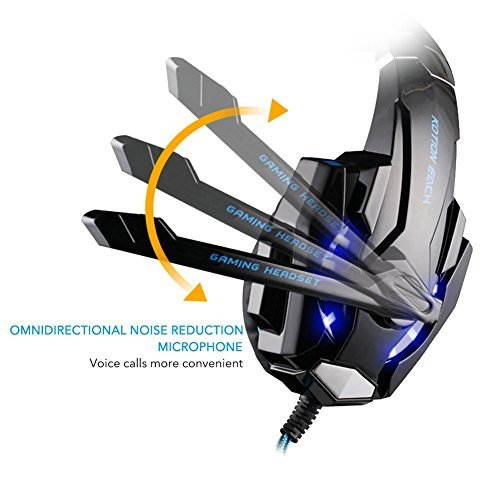 KOTION EACH G9000 3.5mm Game Gaming Headphone Headset Earphone Headband with Microphone LED Light for Laptop Tablet Mobile Phones