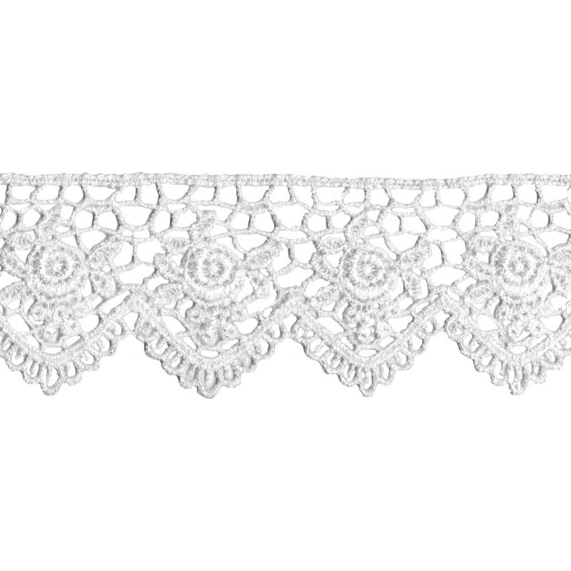Simplicity Scalloped Rose Venice Lace 1.5"X10yd-White