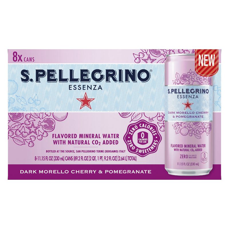 S.Pellegrino Essenza Tangerine & Wild Strawberry Flavored Mineral Water - 8pk/11.15 fl oz Cans