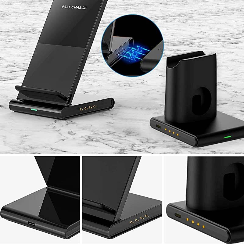 Wireless Charger 3 in 1 Charging Station Dock for Apple Watch Series 6SE5432 Airpods Pro2 75W Qi Fast Wireless Charging Stand for iPhone 11 Pro MaxSE 2020XS MaxXRXSX88 Plus