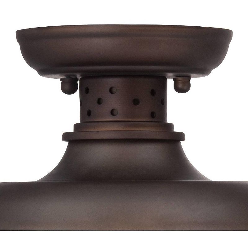 Franklin Iron Works Rustic Outdoor Ceiling Light Fixture Bronze 8 1/2" Caged for Exterior Entryway Porch