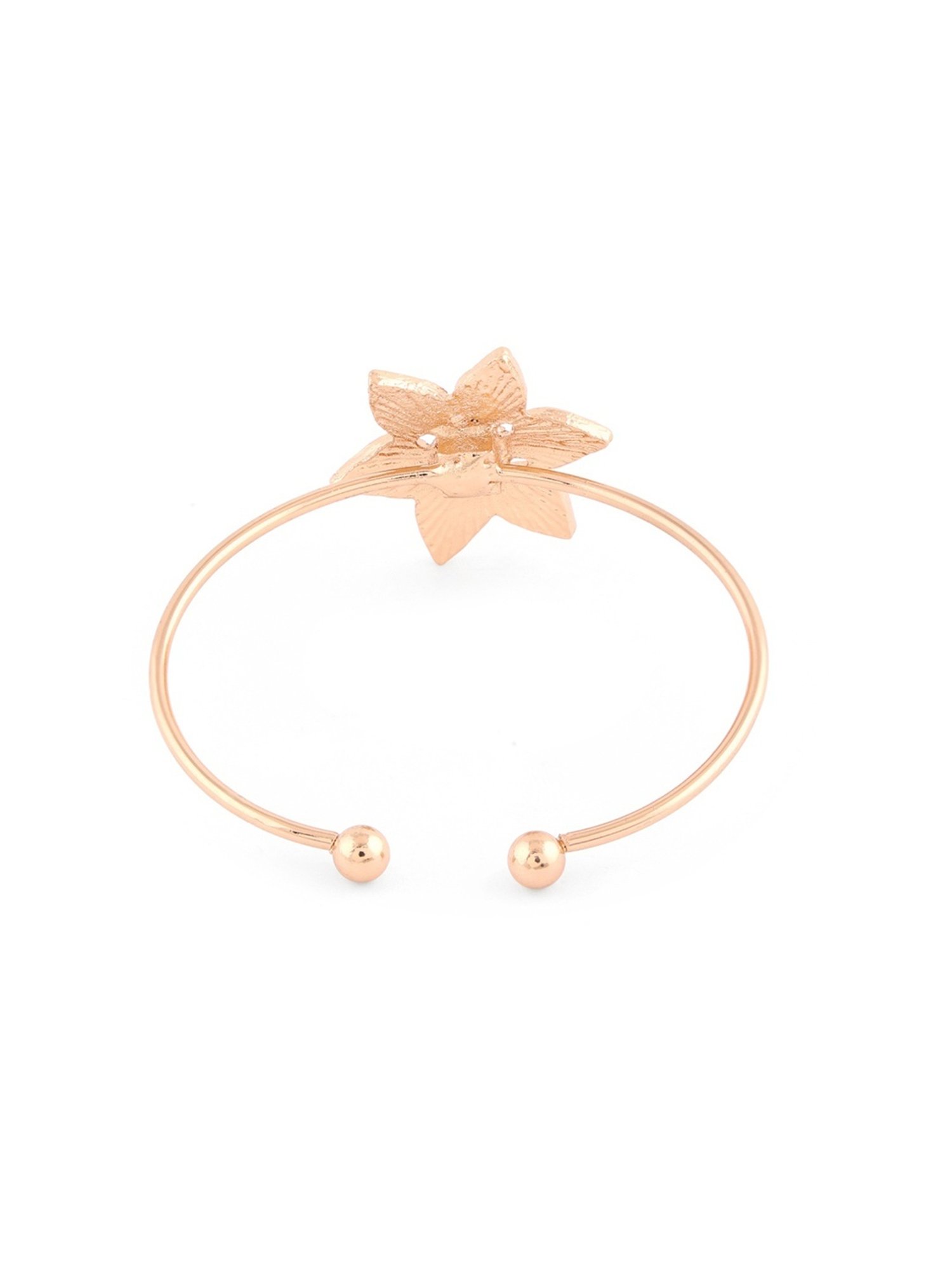 Zaveri Pearls Set of 3 Gold Tone Dazzling Diamonds & Teardrop Pearl Stack Bracelets-ZPFK14631