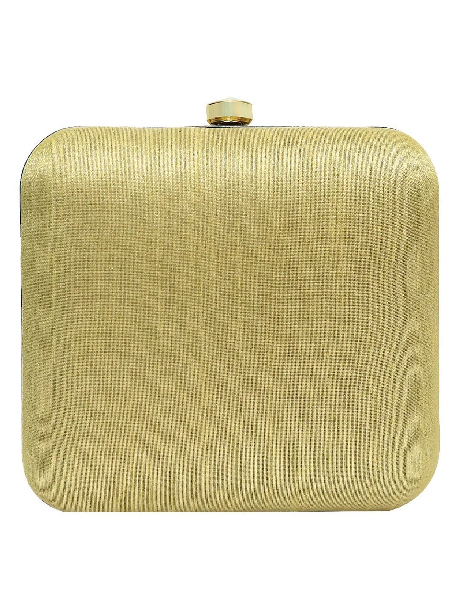 Horra Light Gold Embellished Clutch