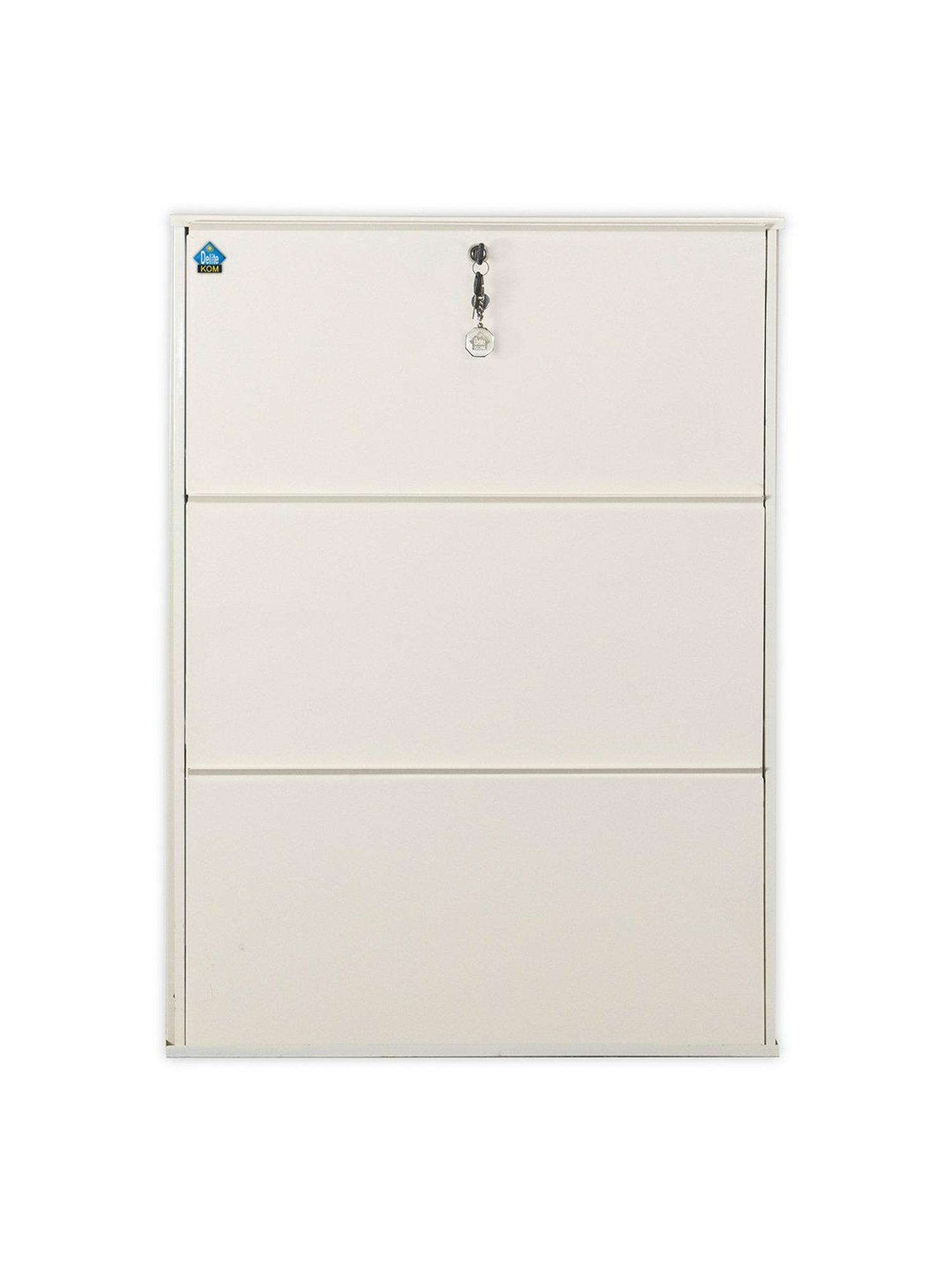 Delite Kom Metal Shoe Rack - 29" 3 Shelf, Ivory, PowderCoat, Wall Mount, DIY