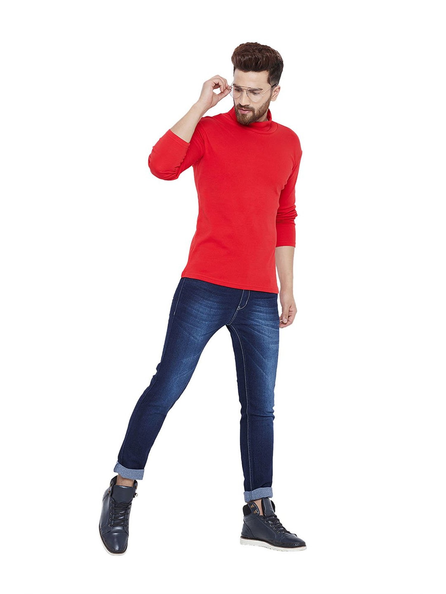 Hypernation Red High Neck T-Shirt