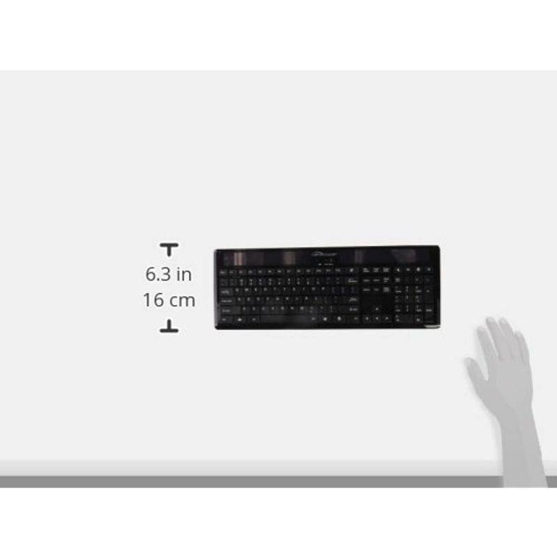 Compucessory Wireless Solar Keyboard, 16-1/8"x6 x7/8"(CCS50913)