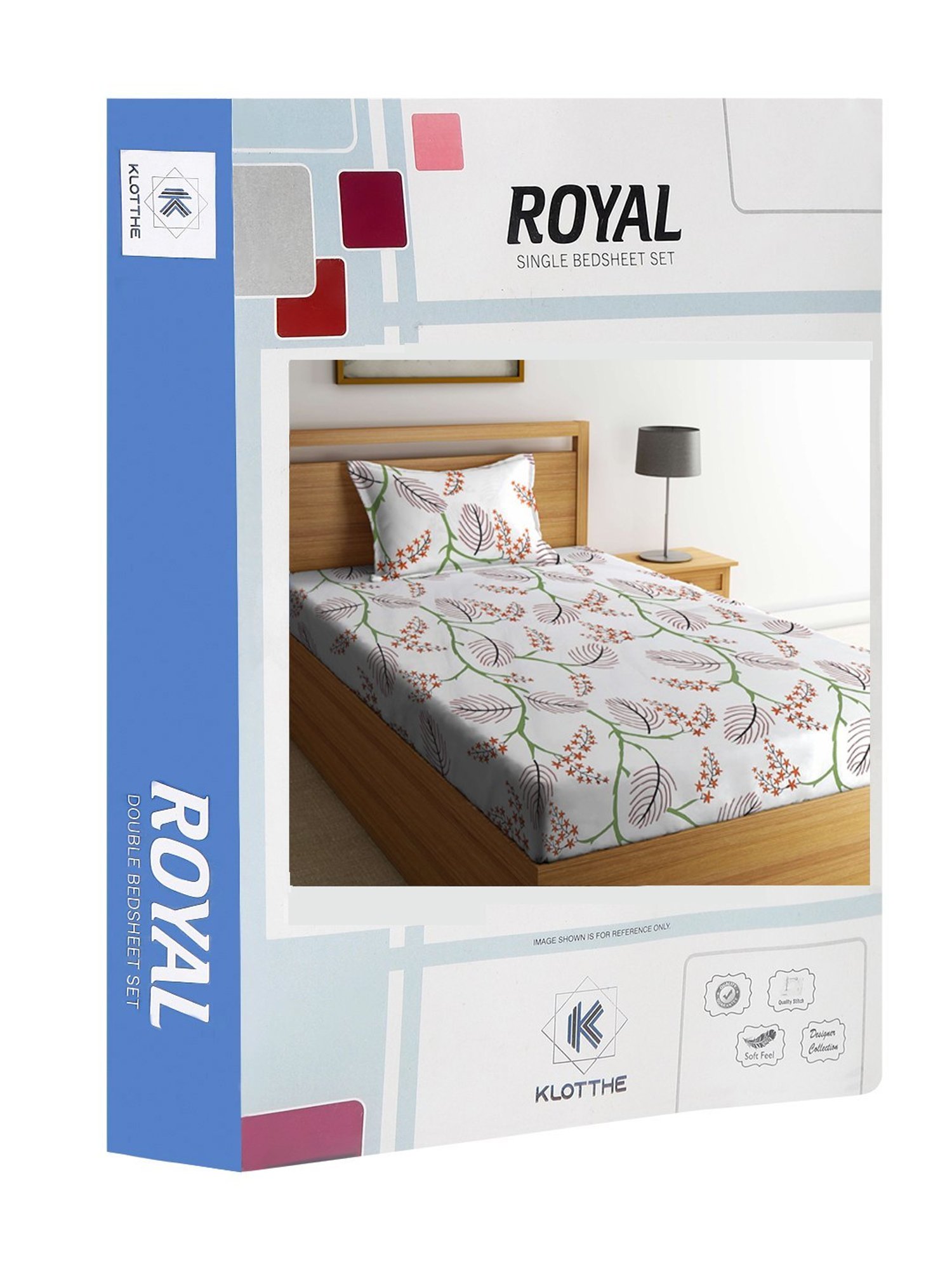 Klotthe Printed Multicolor 300 TC Cotton Blend Single Bed Sheet with Pillow Cover