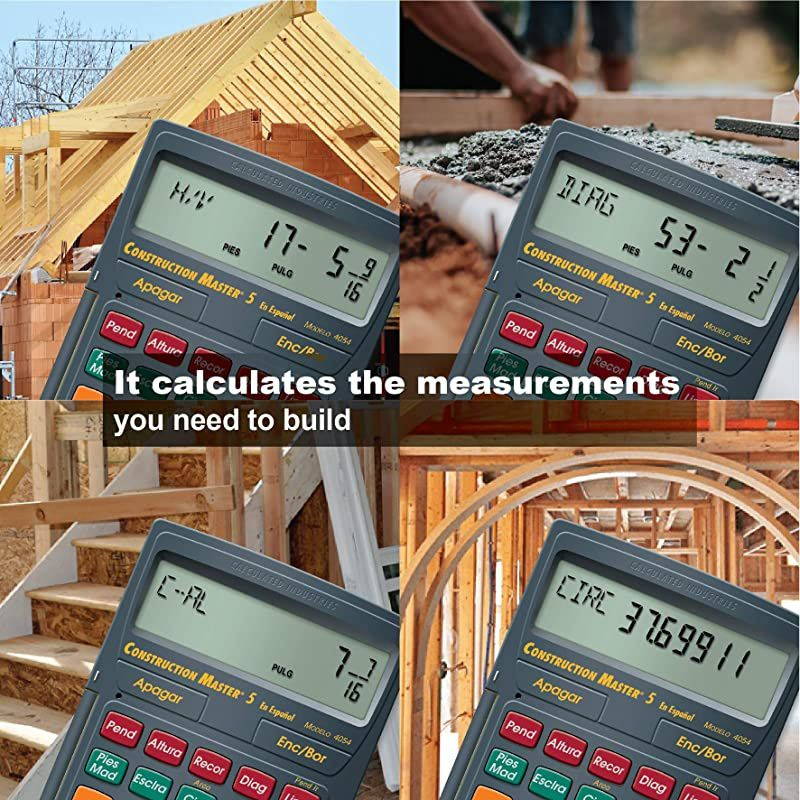 4054 Construction Master 5 en Espanol Construction Feet-Inch-Fraction Calculator for Carpenters [Calculadora de construccion con pies, pulgadas y fracciones para carpinteros]