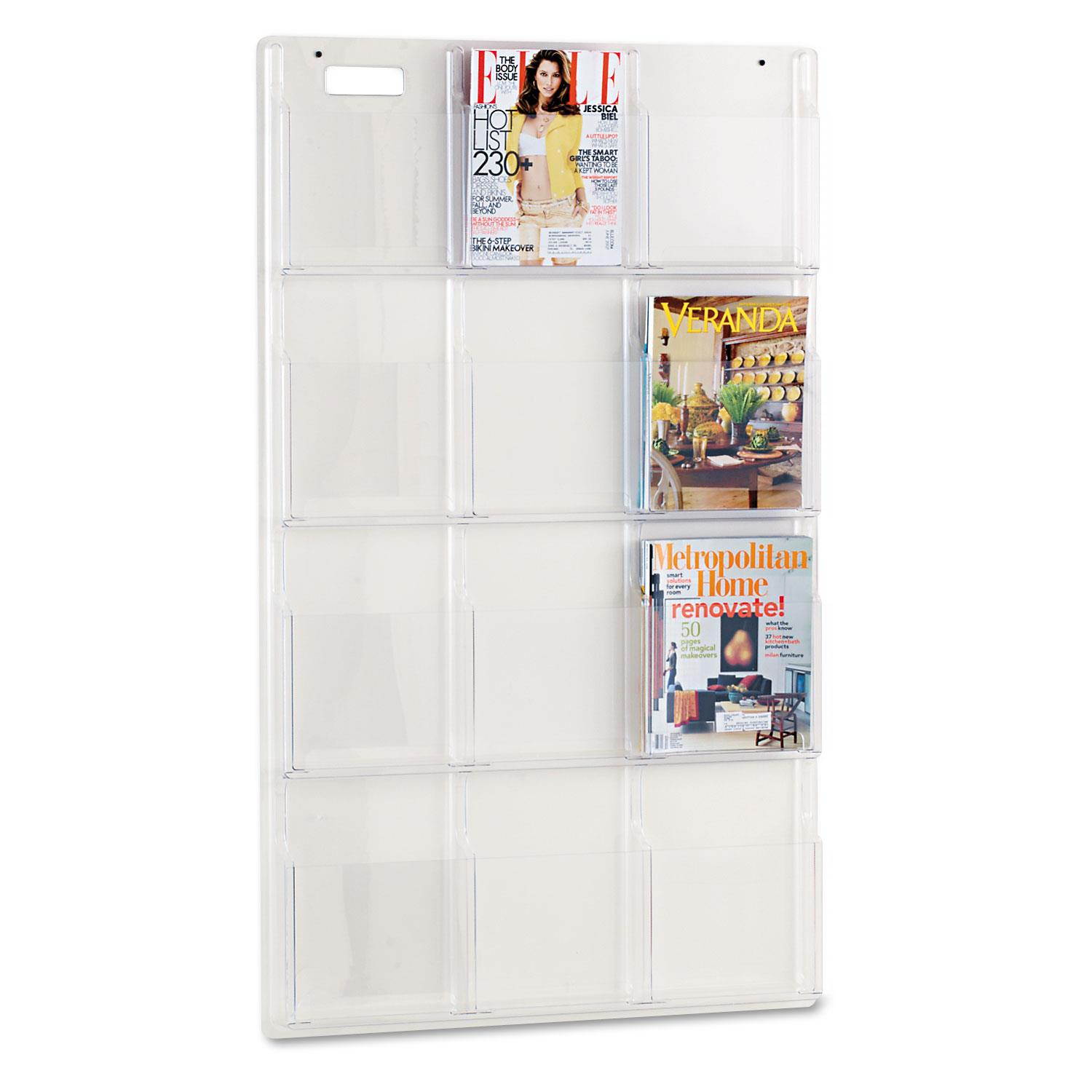 Safco Reveal Clear Literature Displays 12 Compartments 30w x 2d x 49h Clear