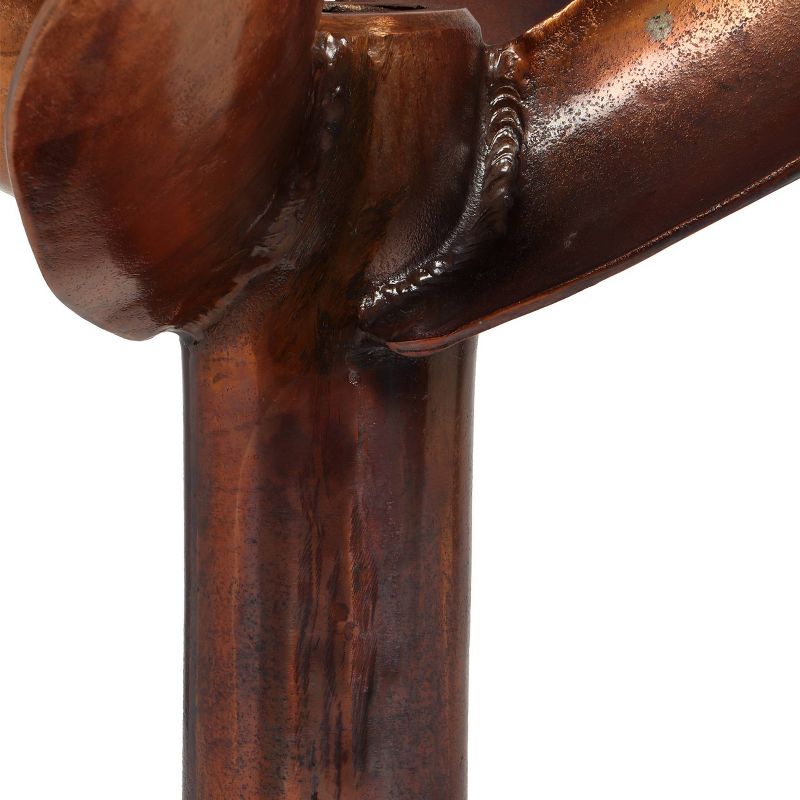 Huntley Boho Glam Handcrafted Aluminum Glass Top Propeller Side Table Burnt Copper - Christopher Knight Home