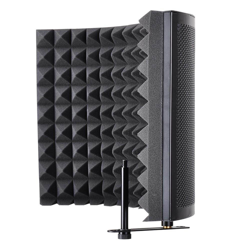 Studio Microphone Isolation Shield Acoustic Foam Panel Sound Absorbing Recording Panel Stand Mount
