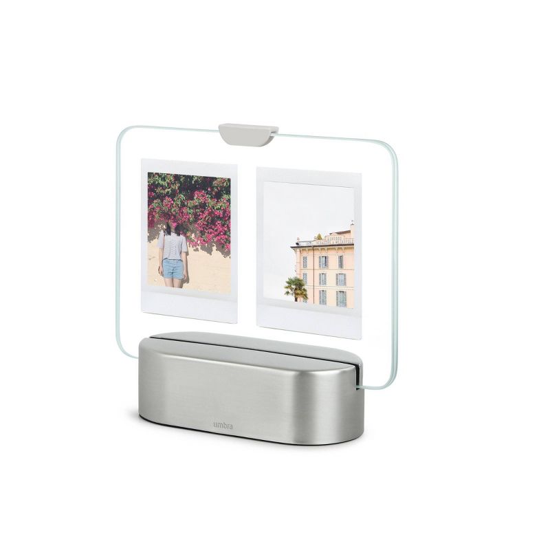 2" x 3" Glo Instant Photo Display Frame LED Nickel - Umbra