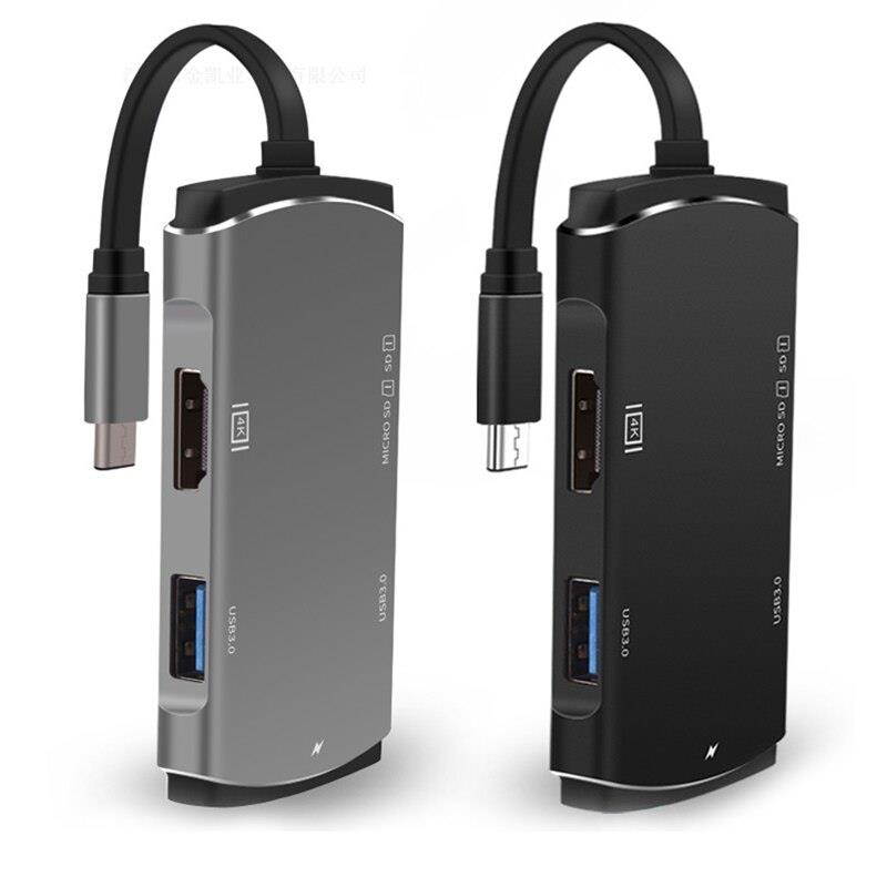 USB HUB USB C naar HDMI SD/TF Kaartlezer Adapter voor MacBook Pro Samsung Galaxy S8 S9 Plus huawei Xiaomi Redmi Type C USB 3.0 HUB