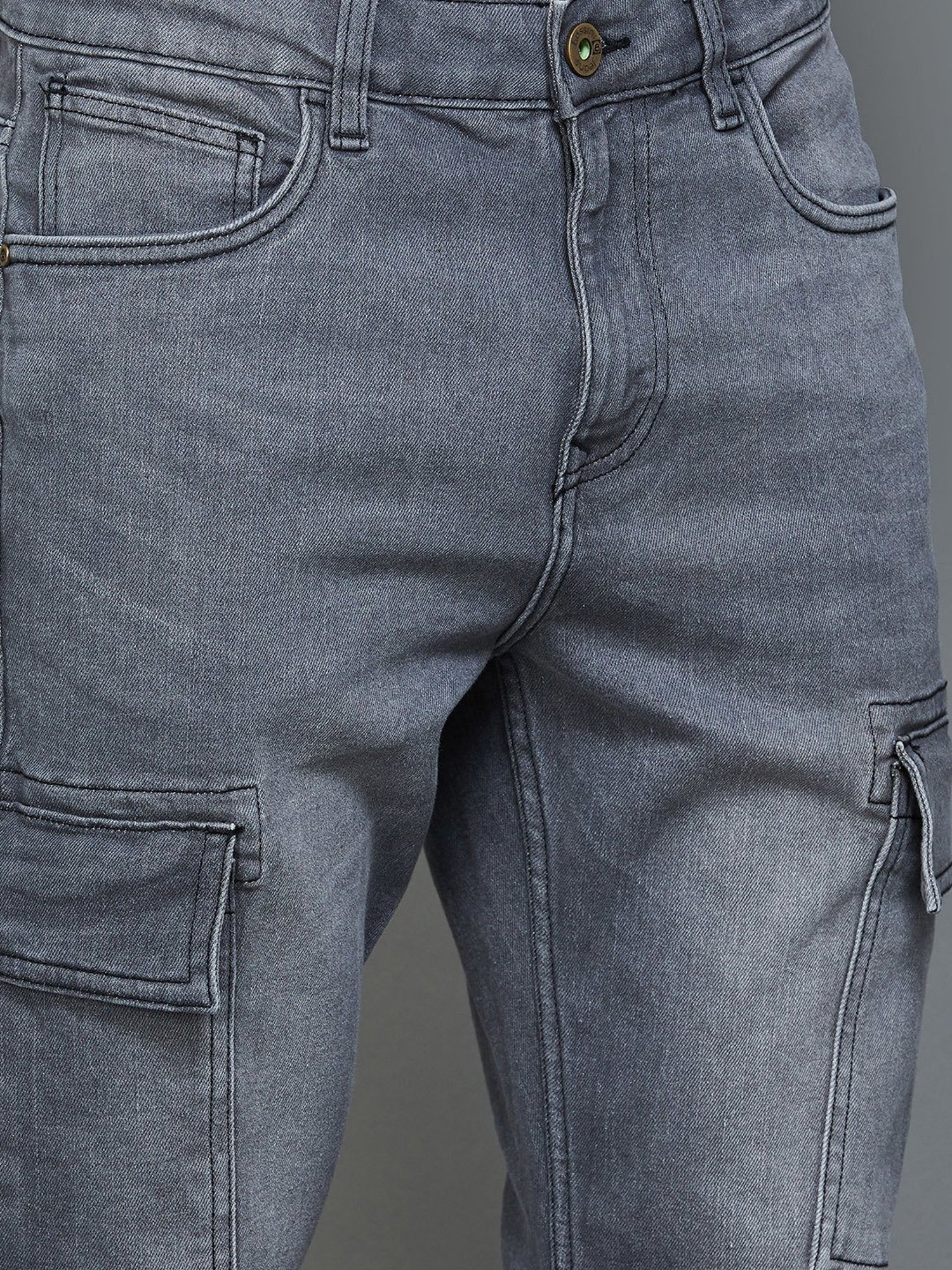 BOSSINI Grey Regular Fit Lightly Washed Jogger Jeans