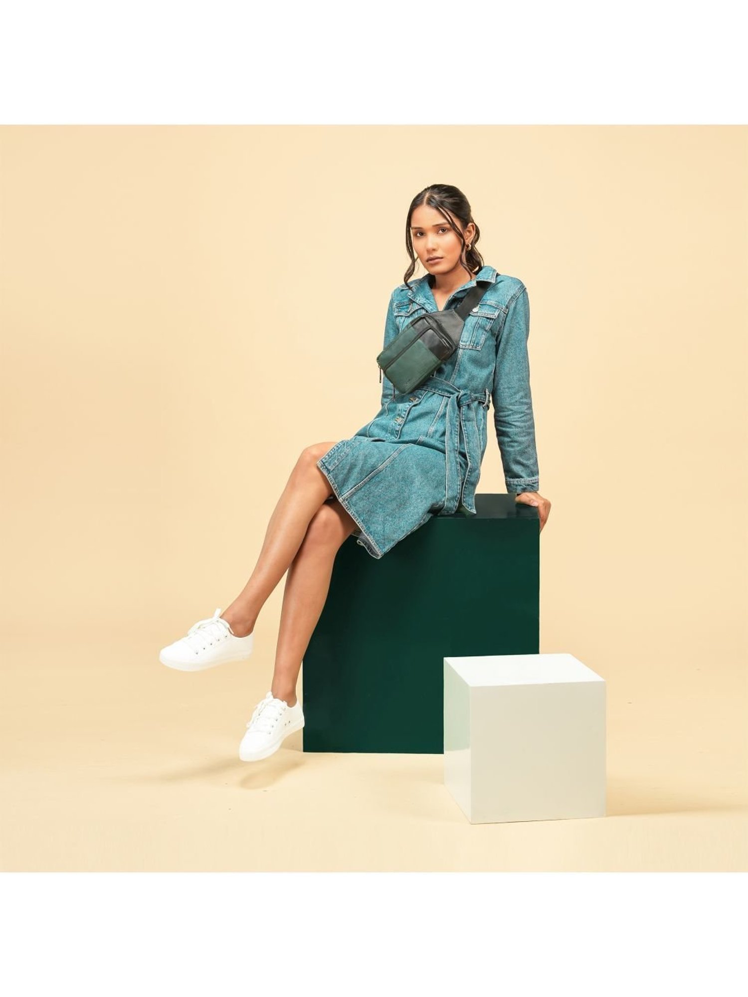 Assembly Green Color Block Waist Pouch