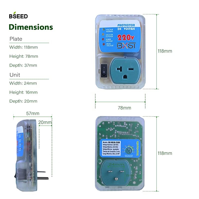Surge Protector Voltage Home Appliance US Plug Brownout Outlet 220 V 4400 WATTS 1 PACK