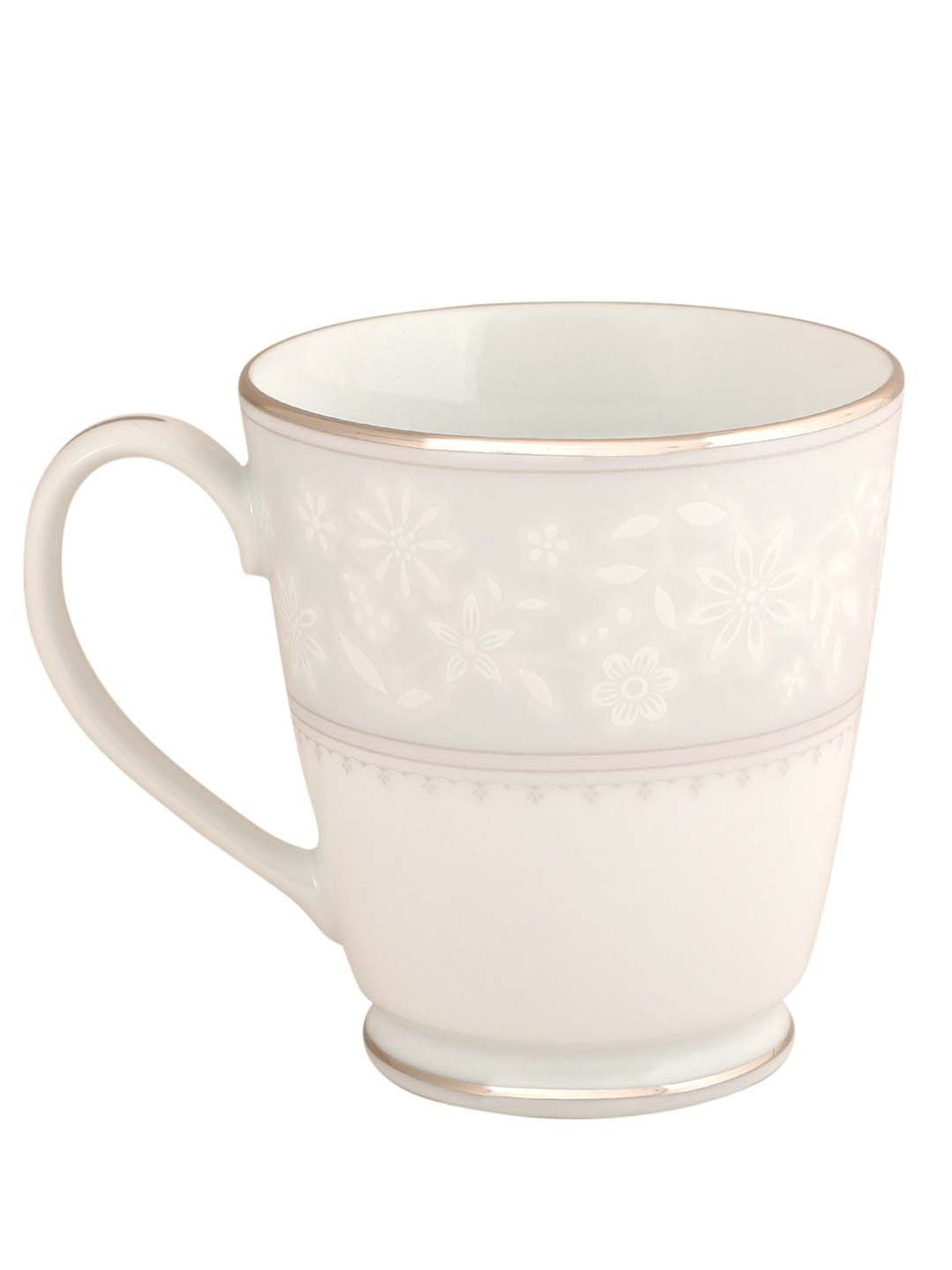 NORITAKE Hearth Off-White & Light Grey Porcelain WINTER SONATA Milk Mug (0.37 L) - Set of 1