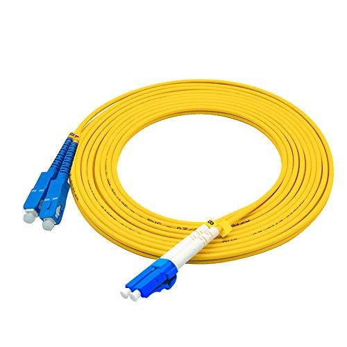 Jeirdus 3Meters 10ft LC to SC Duplex 9/125 Single-Mode Fiber Optic Cable Jumper Optical Patch Cord LC-SC