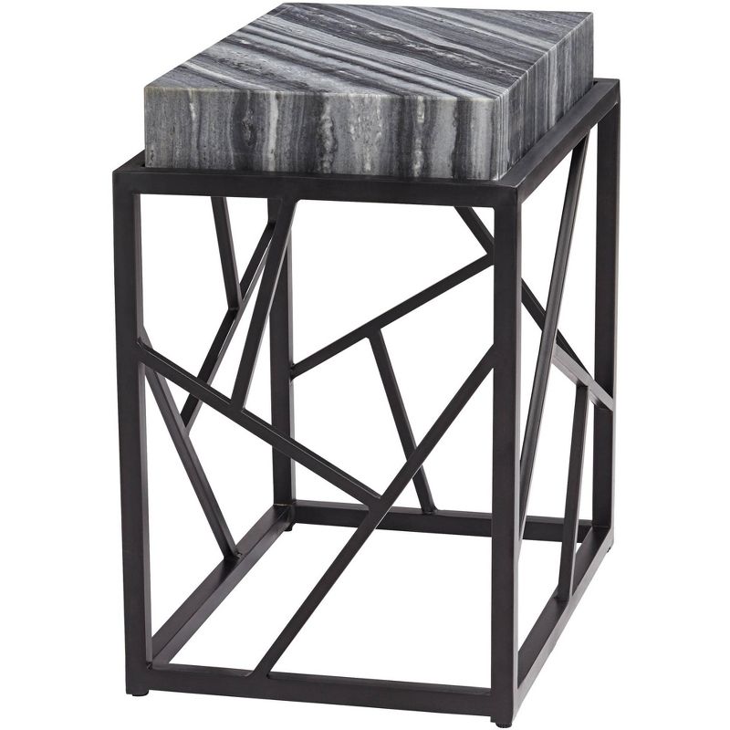 Coast to Coast Julia 38" Wide Black and Marble Accent Table