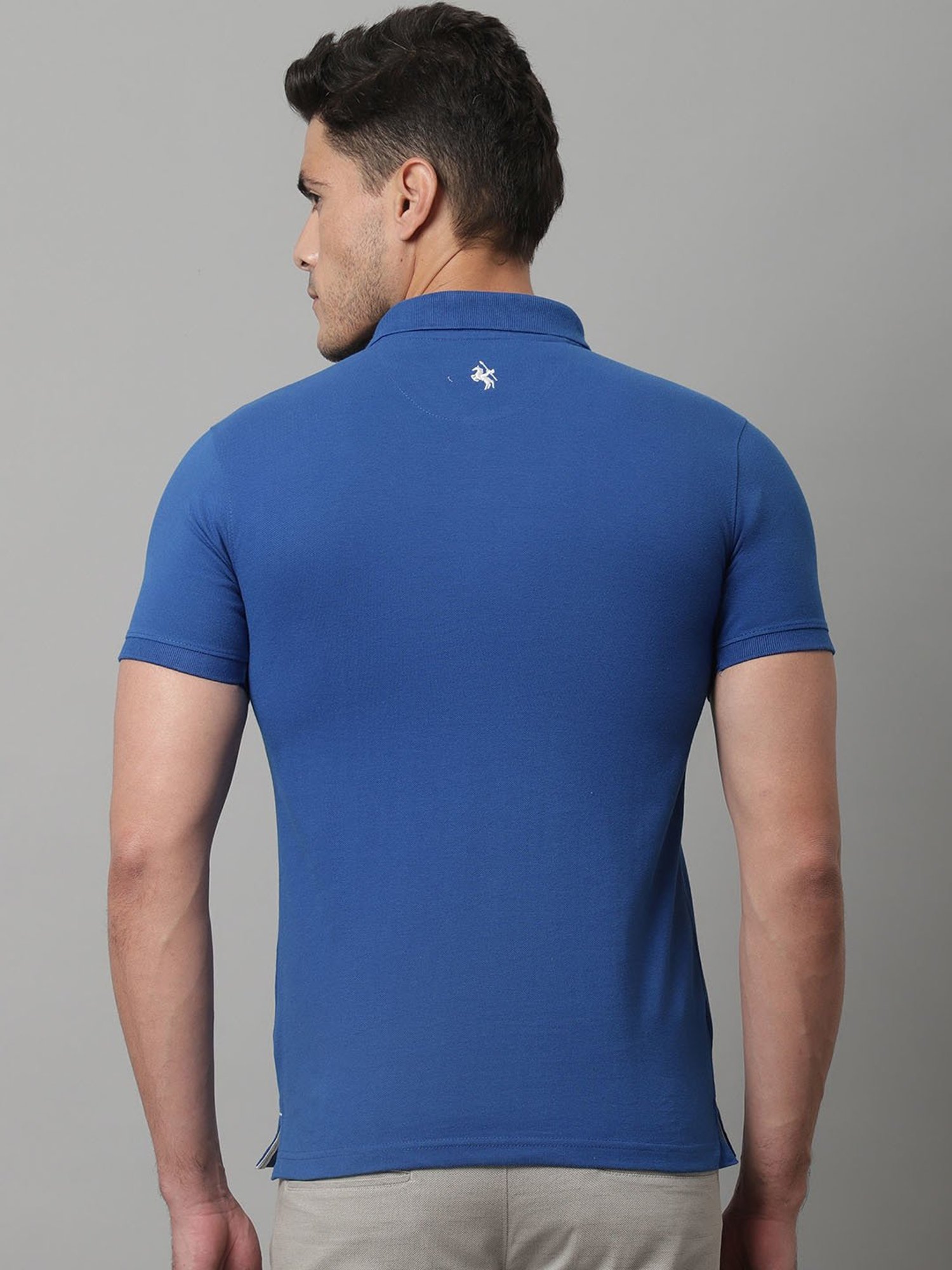 Cantabil Blue Regular Fit Polo T-Shirt