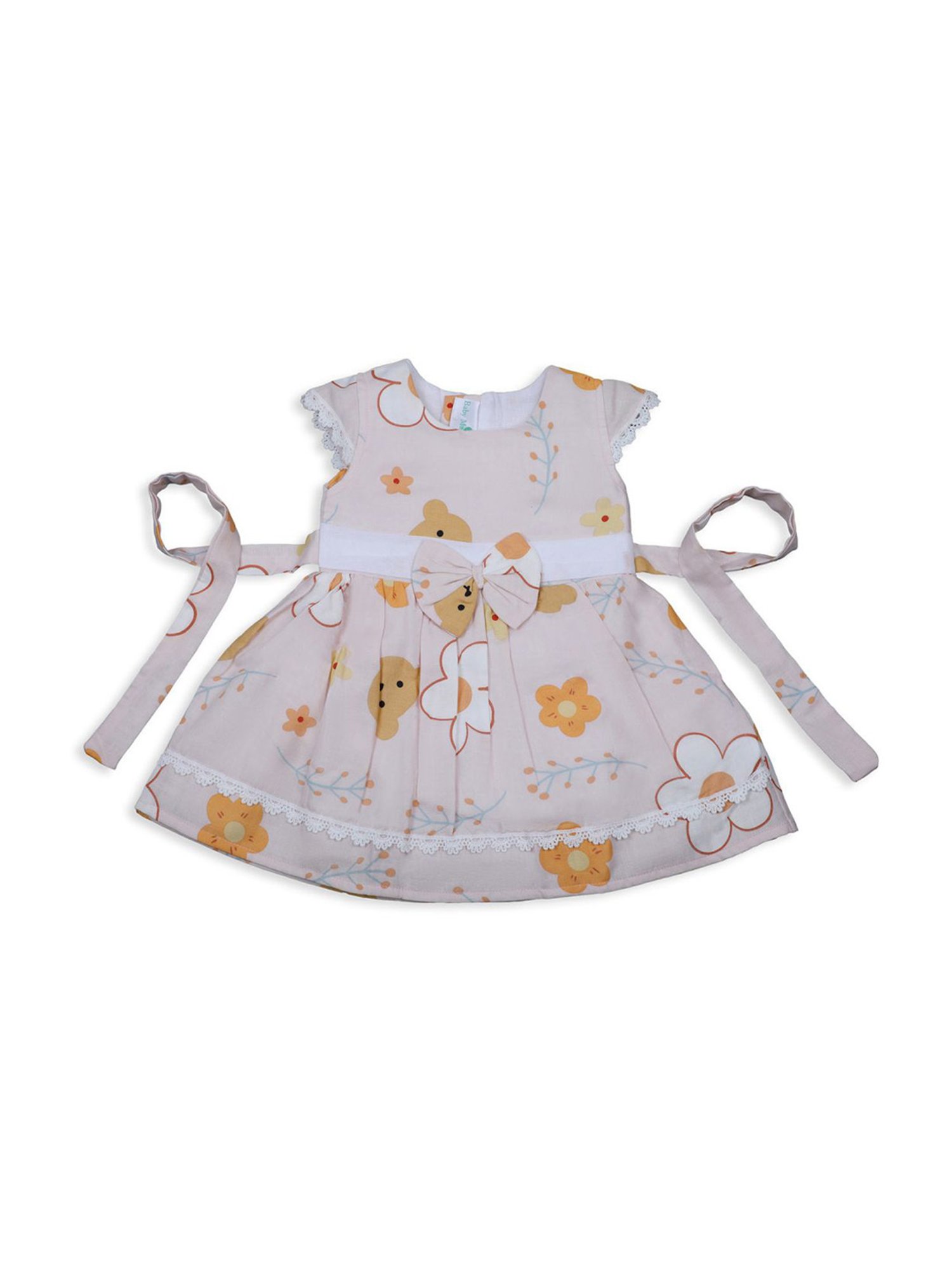 Baby Moo Kids Pink & Yellow Floral Print Dress